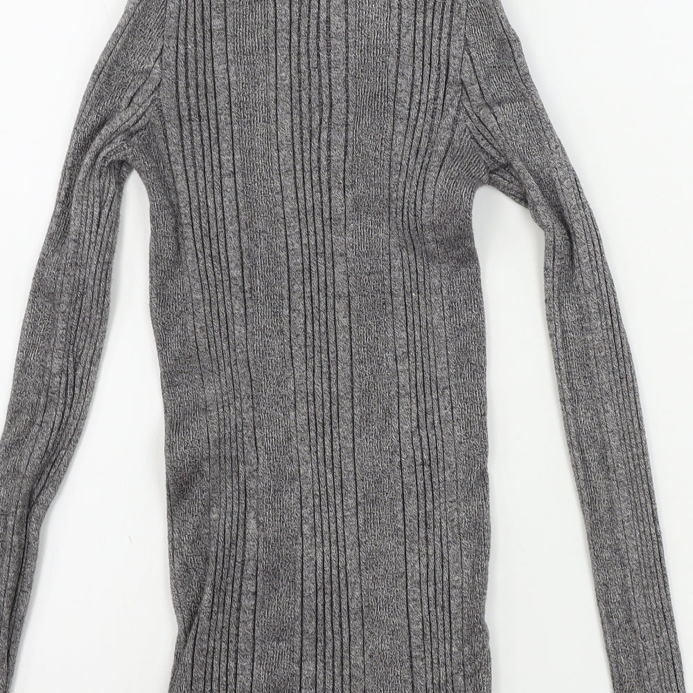 Marks and Spencer Womens Grey Henley Jumper Size 8