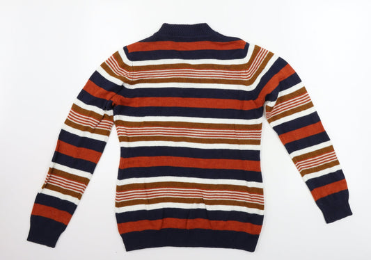 ISLE Womens Brown Striped Pullover Jumper Size S
