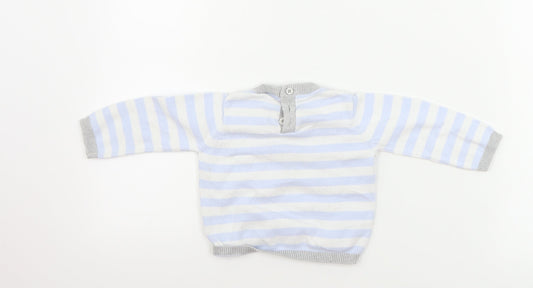 Rockabye-Baby Boys Blue Striped Pullover Jumper Size 6-9 Months