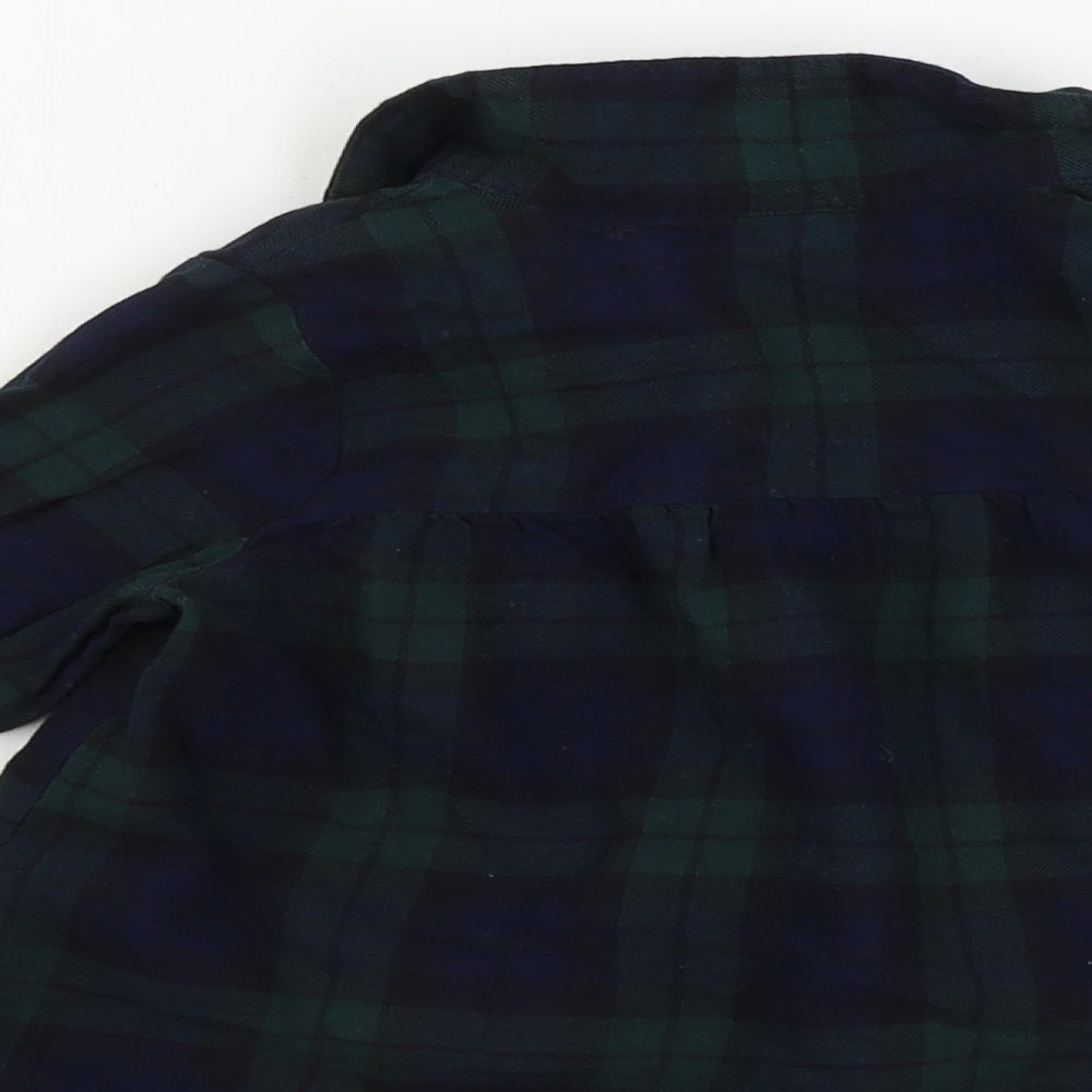 H&M Girls Green Check Basic Button-Up Size 3-4 Years