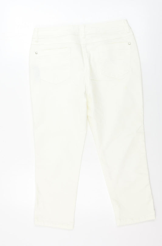 M&Co Womens Ivory Trousers Size 12 L20 in