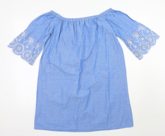 Dorothy Perkins Womens Blue Rayon Basic Blouse Size 14