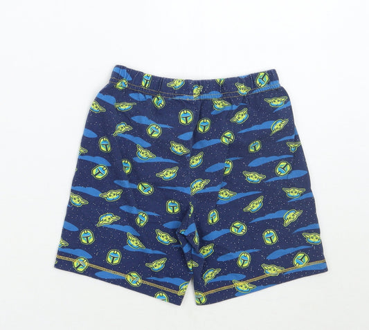 Starwars Boys Blue Geometric Bermuda Shorts Size 5-6 Years