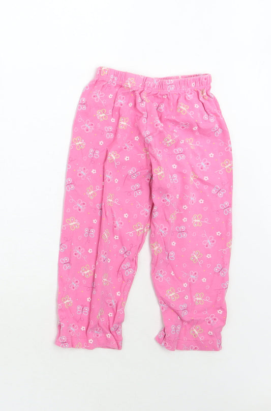 Mothercare Girls Pink Floral Sweatpants Trousers Size 2 Years