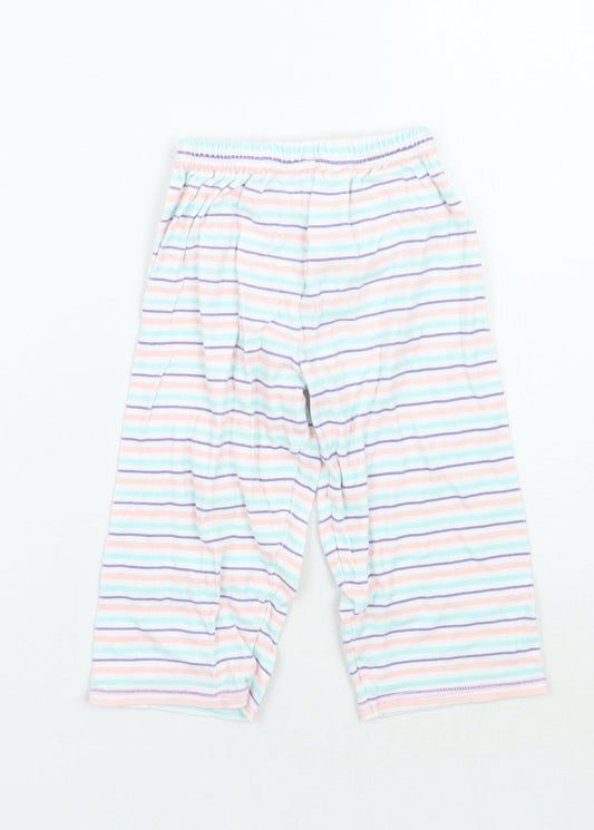 Mothercare Girls White Striped Sweatpants Trousers Size 2 Years
