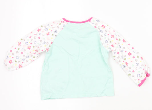 Mothercare Girls White Floral Basic T-Shirt Size 2 Years