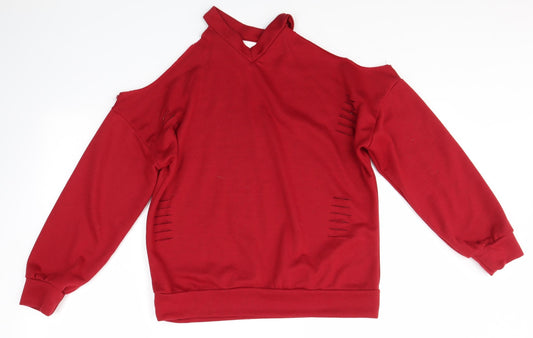 Yoins Womens Red Pullover Jumper Size M