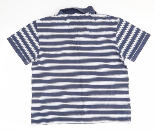 Matalan Mens Blue Striped Polo Size L