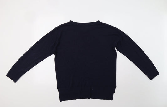 NEXT Womens Blue Henley Jumper Size M