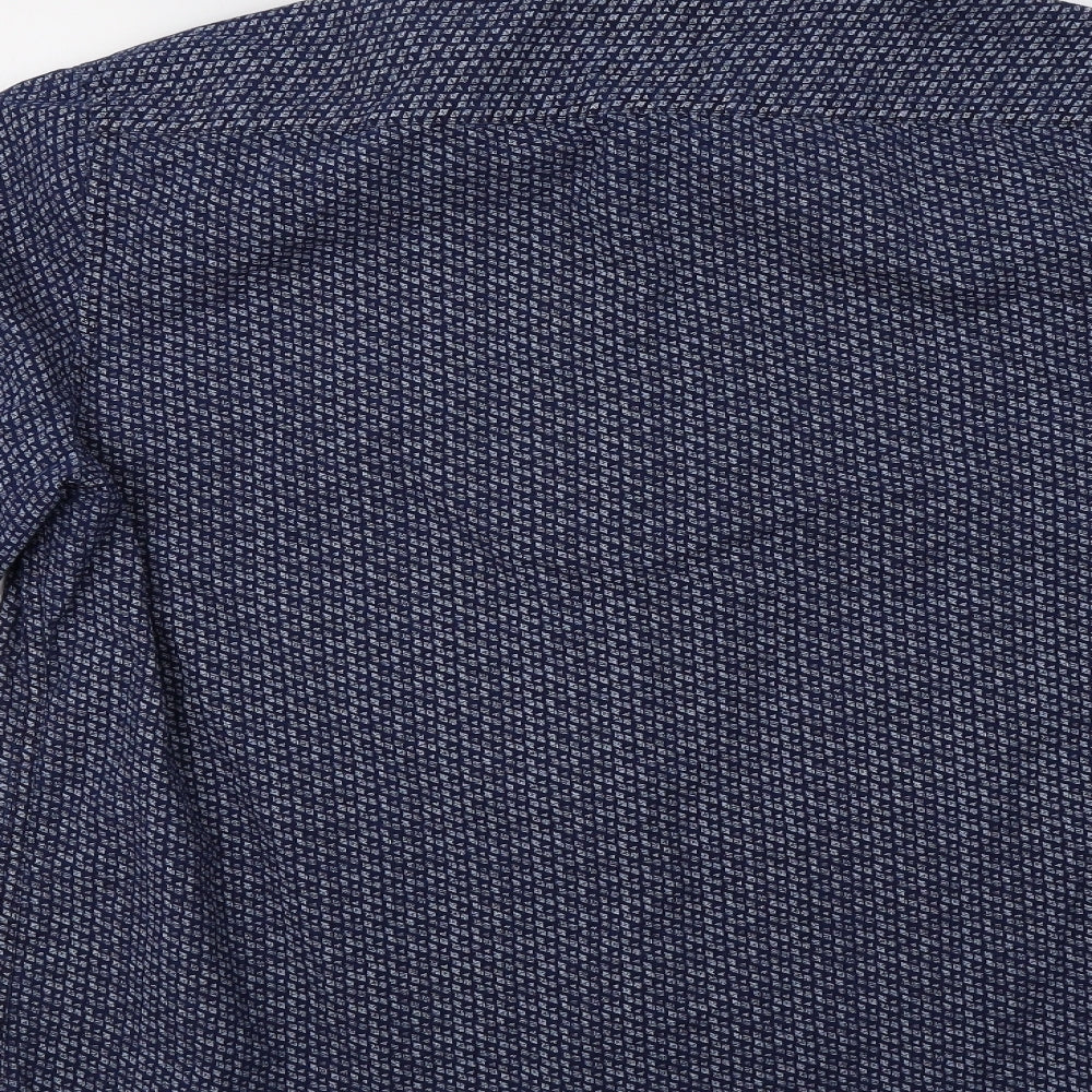 George Mens Blue Geometric Button-Up Size L