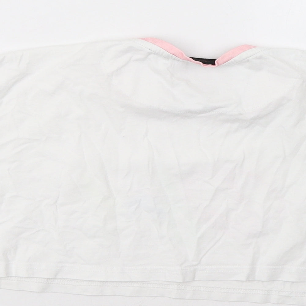 Dfnd Girls White Cropped Polo Size 11-12 Years