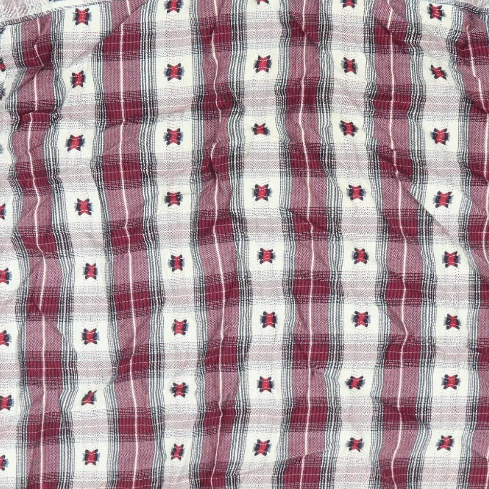 Easy Mens Red Check Button-Up Size M - Premium Vintage
