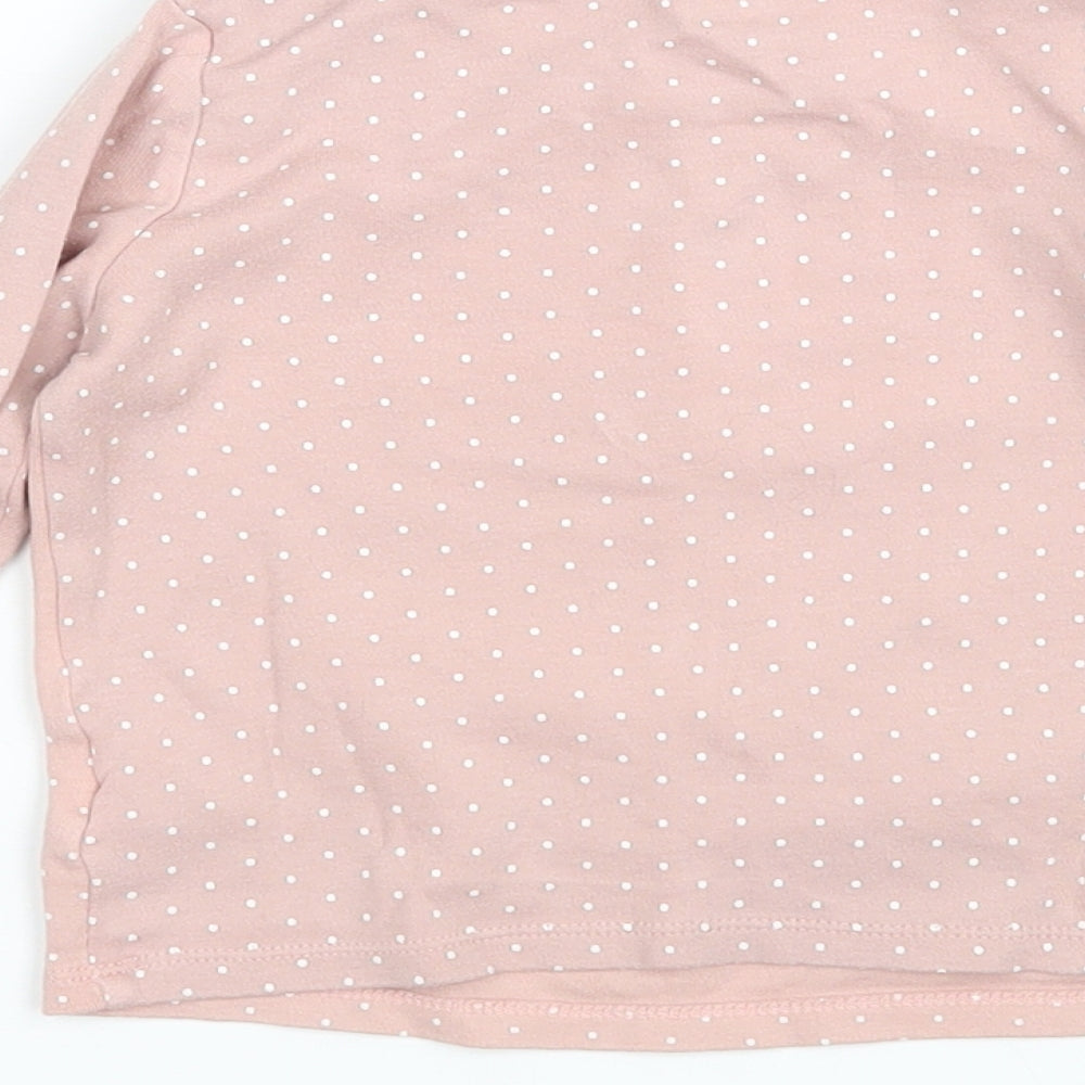 Brand and care label for Disney Baby girls’ pink polka dot basic t-shirt, size 18-24, months - bambi