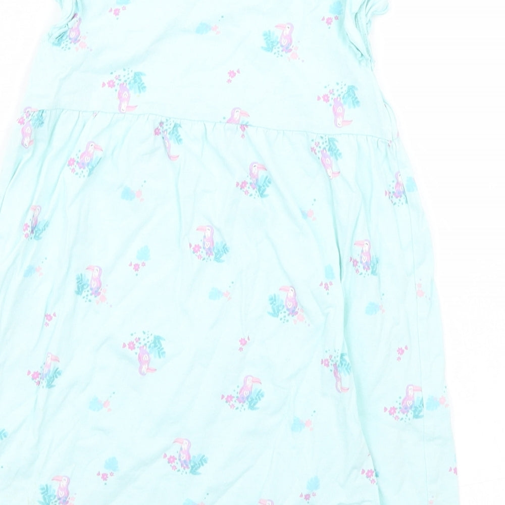 George Girls Green Animal Print A-Line Size 18-24 Months - Birds