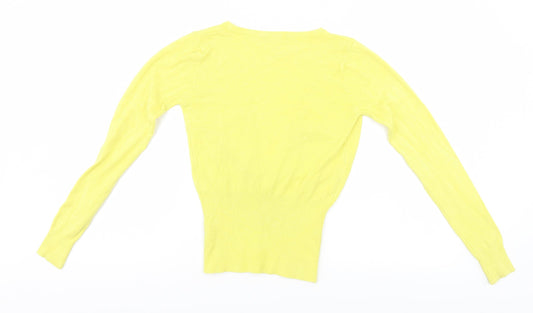 SPLASH Womens Yellow Pullover Jumper Size S