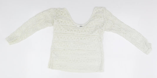 Divided Womens White Basic Blouse Size M