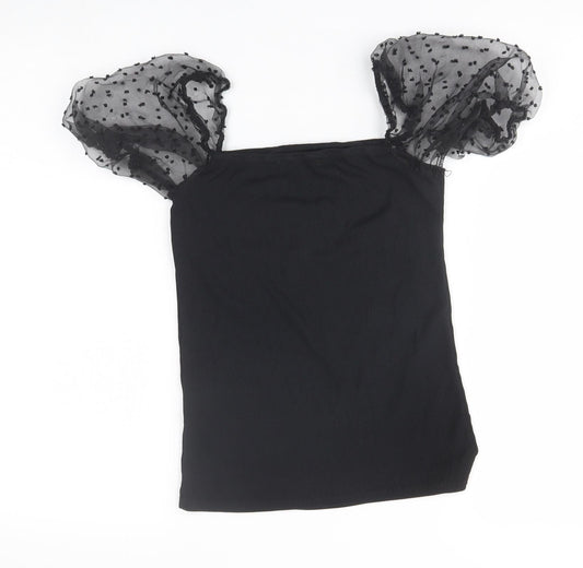 New Look Womens Black Basic Blouse Size 6