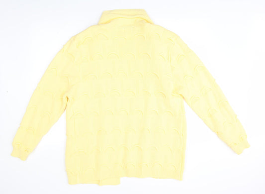 lady ice Womens Yellow Cardigan Jumper Size L
