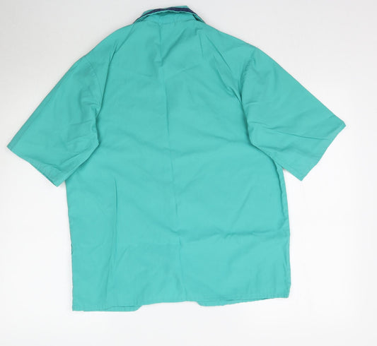 Royal Class Womens Green Basic Button-Up Size L