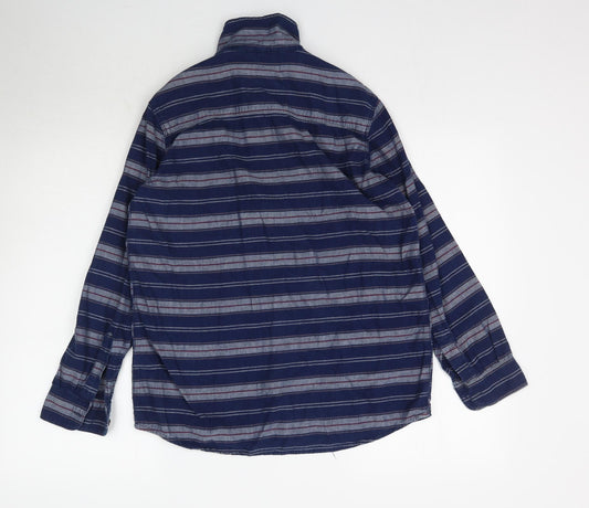 Topshop Womens Blue Striped Pullover Sweatshirt Size 8
