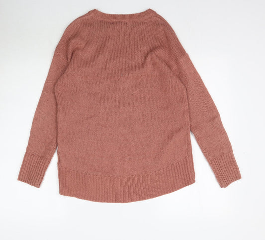 New Look Womens Pink Knit Pullover Jumper Size S