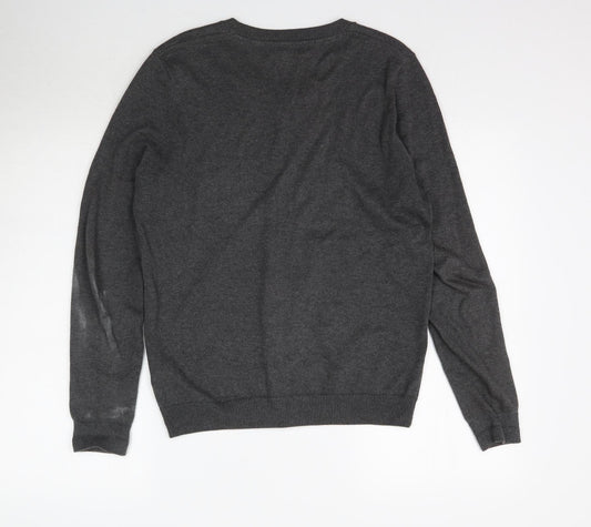 New Look Mens Grey Knit Pullover Jumper Size S