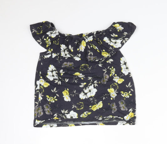 NEXT Girls Multicoloured Floral Basic T-Shirt Size 9 Years