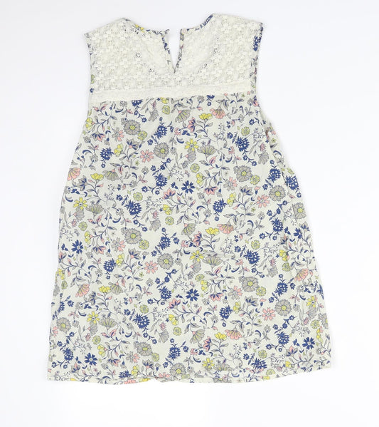 M&S Womens Multicoloured Floral Basic T-Shirt Size 10