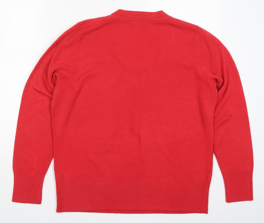 M&Co Womens Red Knit Pullover Jumper Size XL