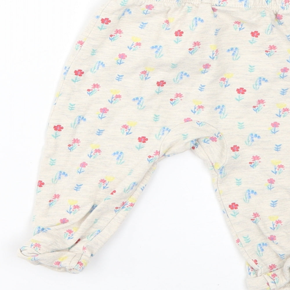 TU Baby Beige Floral Cropped Trousers Size 6-9 Months
