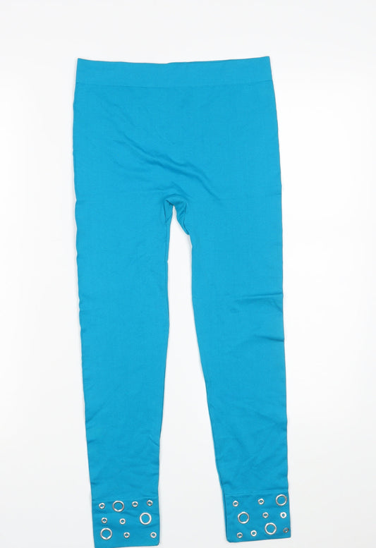 Preworn Womens Blue Cropped Leggings Size M L23 in