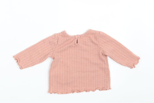 Matalan Girls Pink Basic T-Shirt Size 0-3 Months