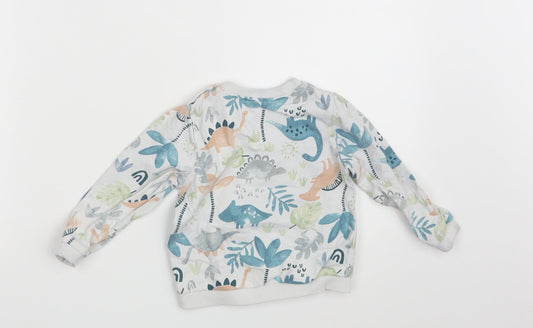 TU Baby White Animal Print Pullover Jumper Size 9-12 Months