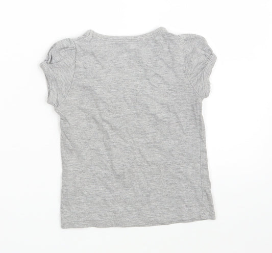 Matalan Girls Grey Basic T-Shirt Size 4-5 Years
