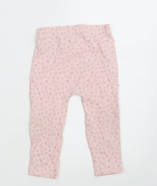 George Girls Pink Jogger Leggings Size 12-18 Months - Waist 16in; Inside leg 10in