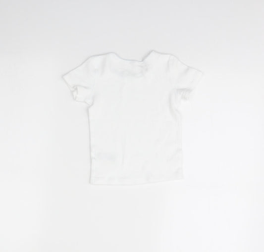 M&S Girls White Basic T-Shirt Size 3 Years