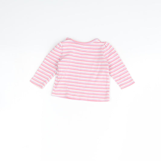 lulipu Girls Purple Striped Basic T-Shirt Size 3-6 Months