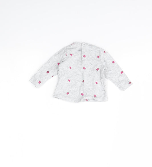 TISSAIA Girls Grey Spotted Basic T-Shirt Size 3-6 Months