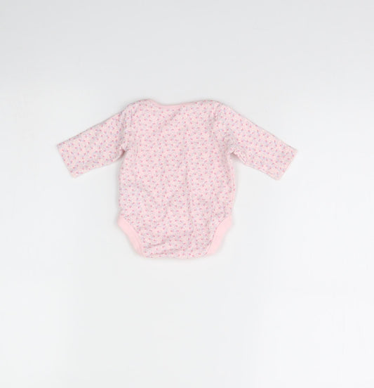 Mothercare Girls Pink Floral Babygrow One-Piece Size 0-3 Months - Up to 1 month