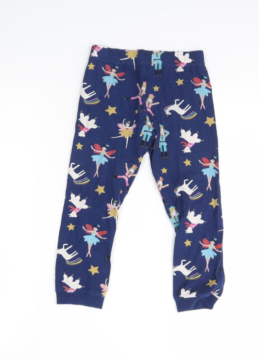 m&s Girls Blue Animal Print Cami Pyjama Pants Size 4 Years