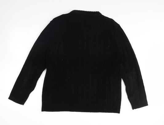 Easy Mens Black Pullover Jumper Size L