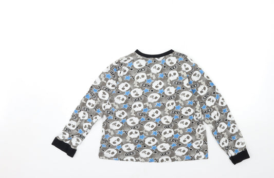 Preworn Boys Grey Geometric Pyjama Top Size 11-12 Years