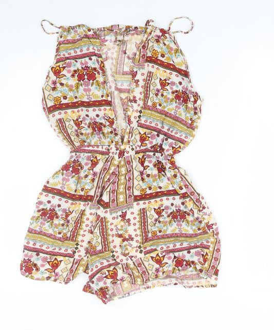 H&M coachella Womens Multicoloured Floral Jumpsuit One-Piece Size 6