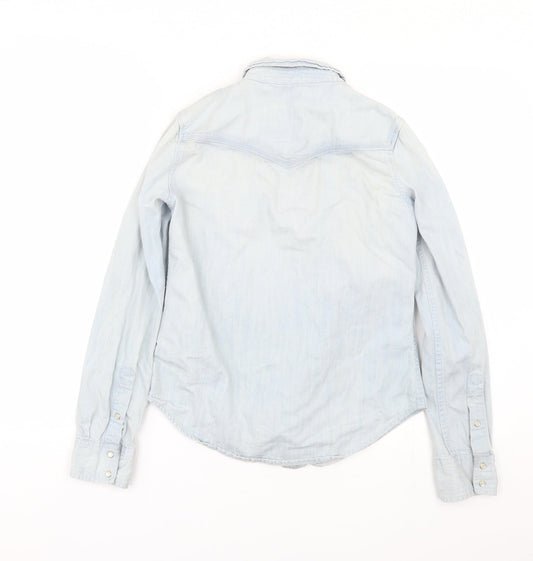 Hollister Womens Blue Basic Button-Up Size XS