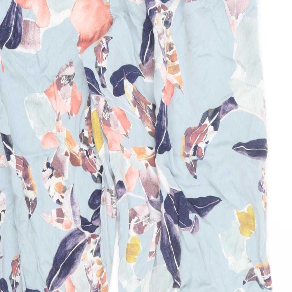 Preworn Womens Blue Floral Capri Trousers Size L L23 in