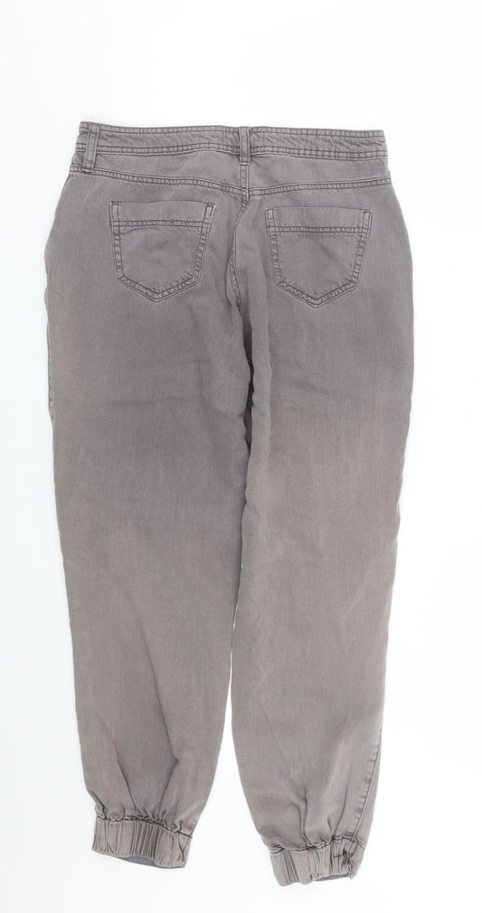 F&F Womens Grey Denim Straight Jeans Size 8 L23 in