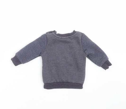 Primark Boys Blue Pullover Jumper Size 3-6 Months - dinosaur, car