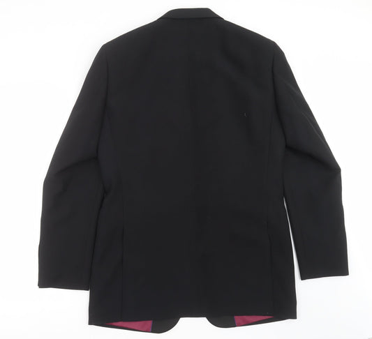 1860 Menswear Mens Black Jacket Suit Jacket Size 40