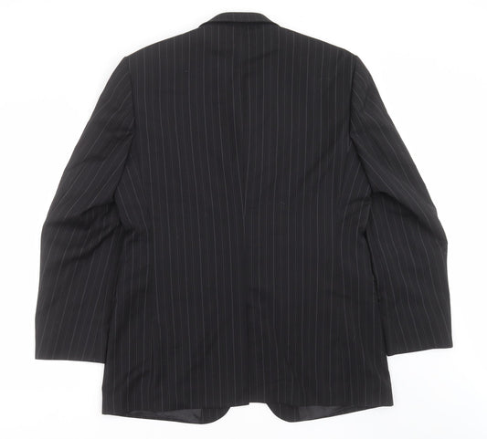 Karl Jackson Mens Black Striped Jacket Suit Jacket Size 42