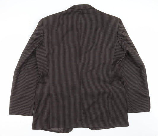 RGA Mens Brown Striped Jacket Suit Jacket Size 46